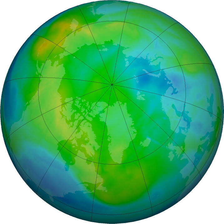 Arctic ozone map for 04 November 2015